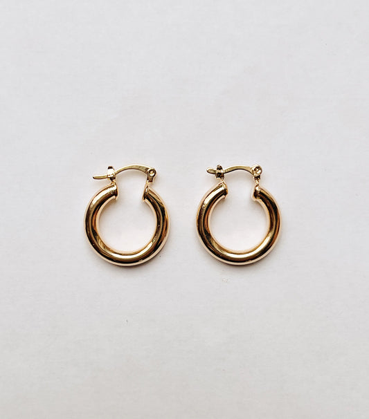 Gold filled thick hoops